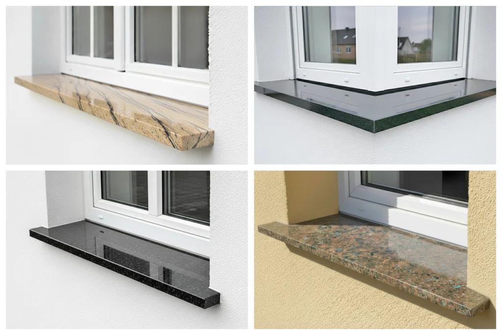 Granit-Fensterbänke maßgefertigt für Innen- und Außenbereiche